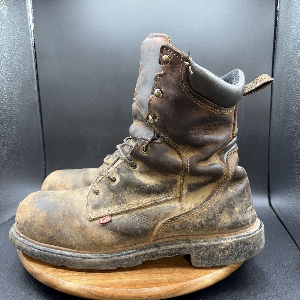Red Wing 4200 Work Boot Mens Size 10.5 Safety Toe EH USA Made Brown Lace Up ASTM